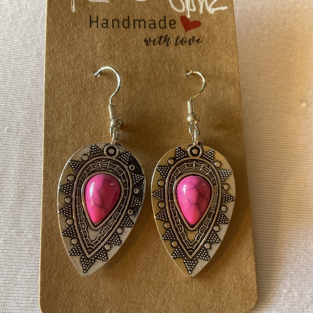 Tibetan / Western Style Teardrop Turquoise Earrings